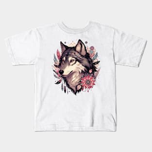 Magnificent Wolf Illustration Kids T-Shirt